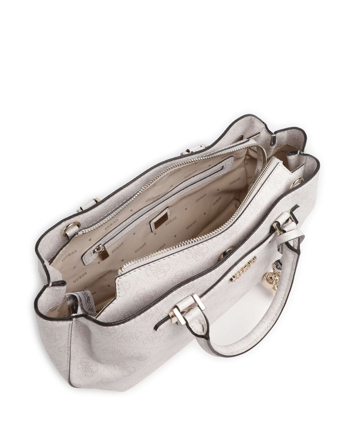 Guess Katya 4G Logo Handbag white logo
