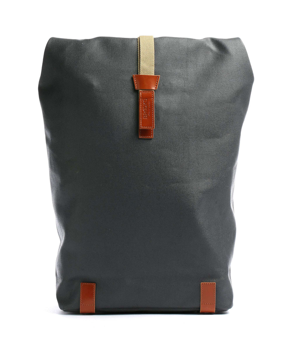 Brooks England Pickwick Cotton Canvas Large Rolltop backpack grey