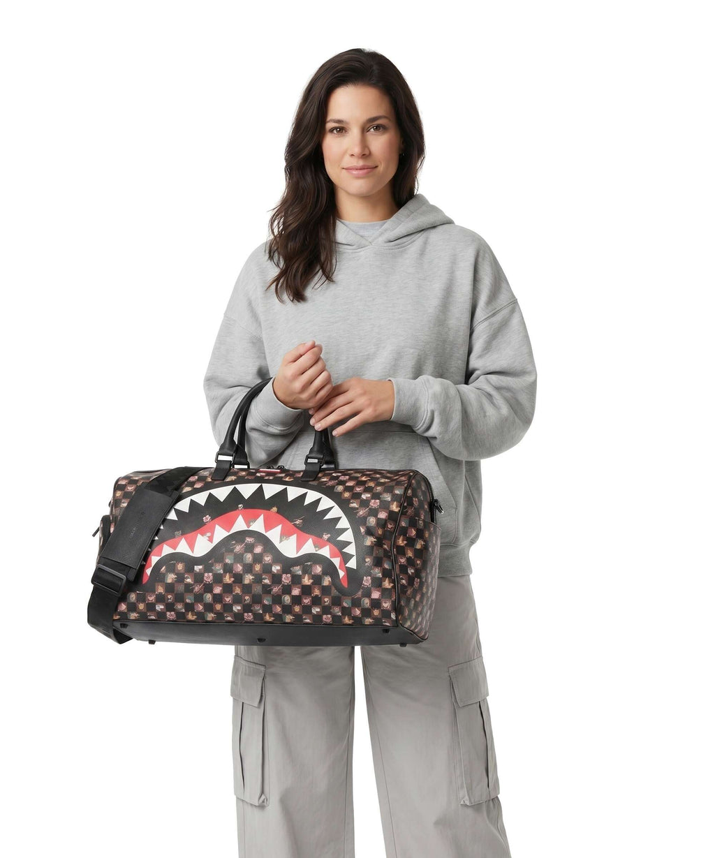 Sprayground Peeking Characters Remix Weekend bag brown