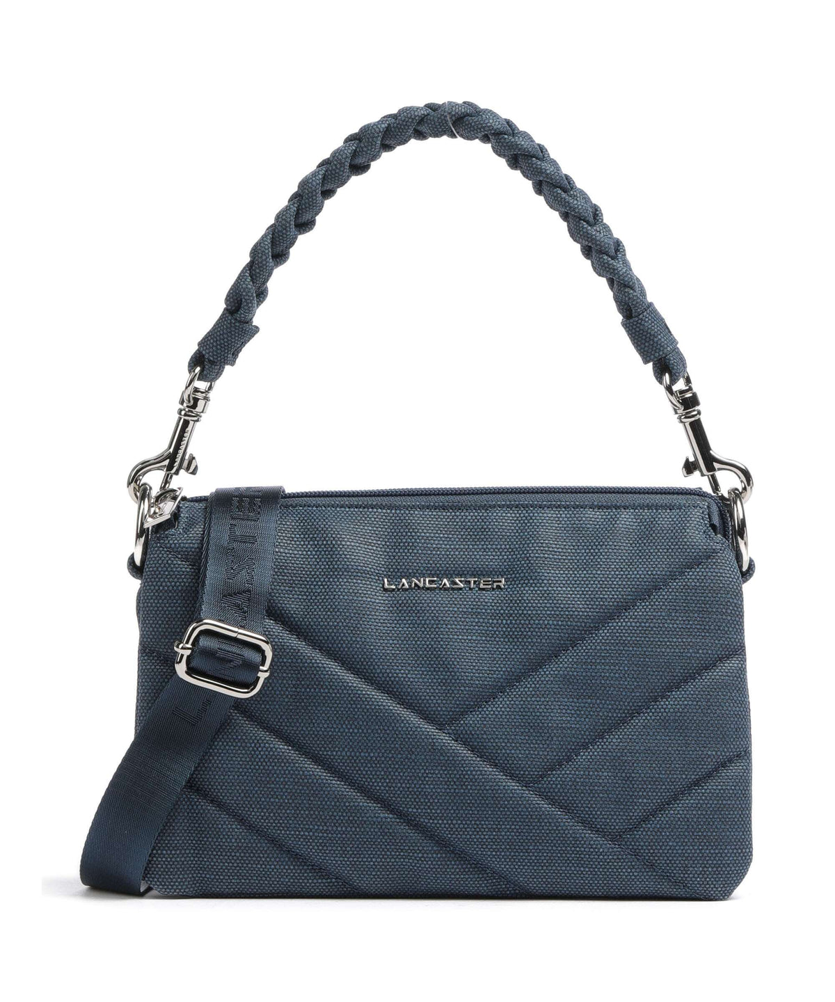 Lancaster Canvas Matelassé Shoulder bag bleufonc