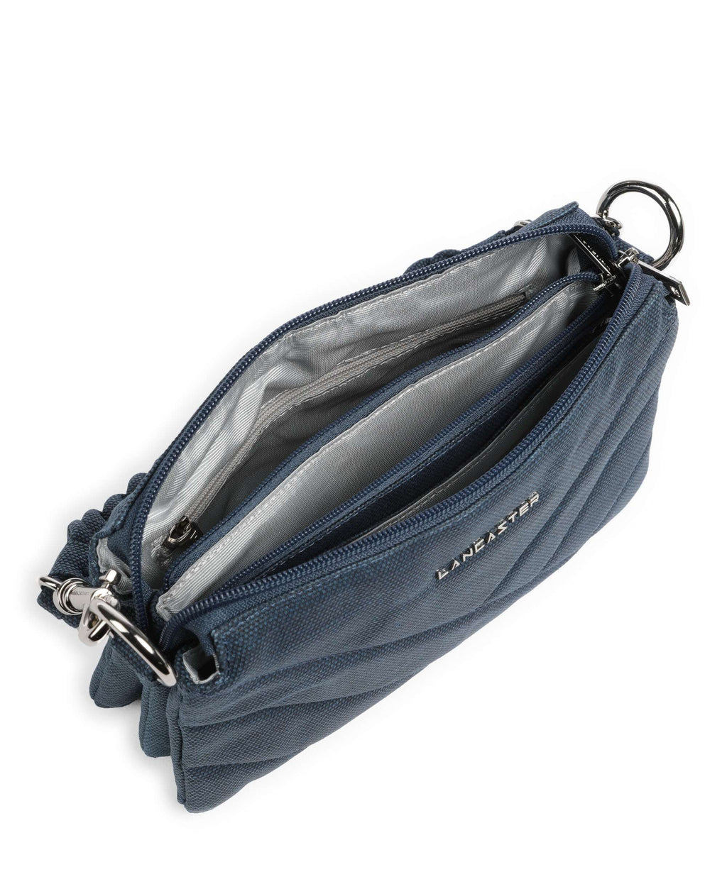 Lancaster Canvas Matelassé Shoulder bag bleufonc