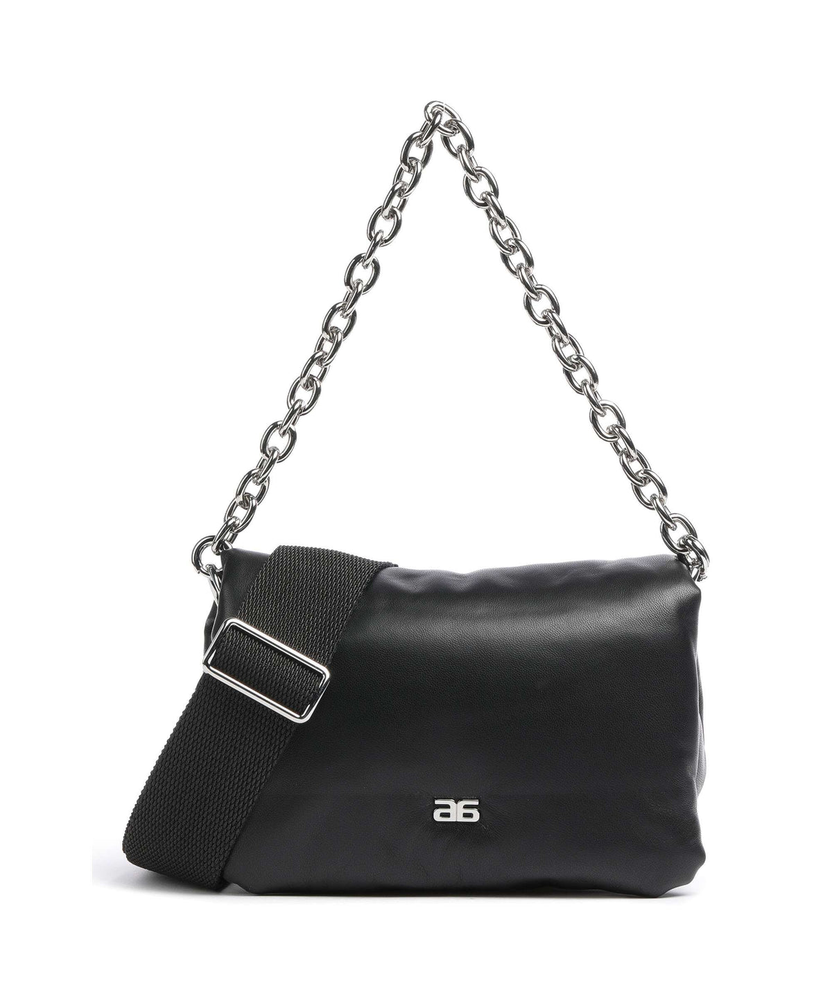 Abro Piuma Lucido Puffer Shoulder bag black/nickel