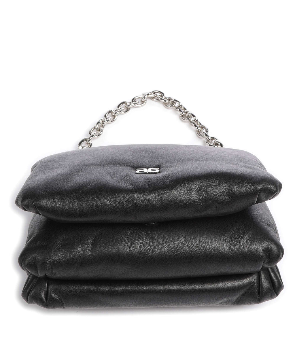 Abro Piuma Lucido Puffer Shoulder bag black/nickel