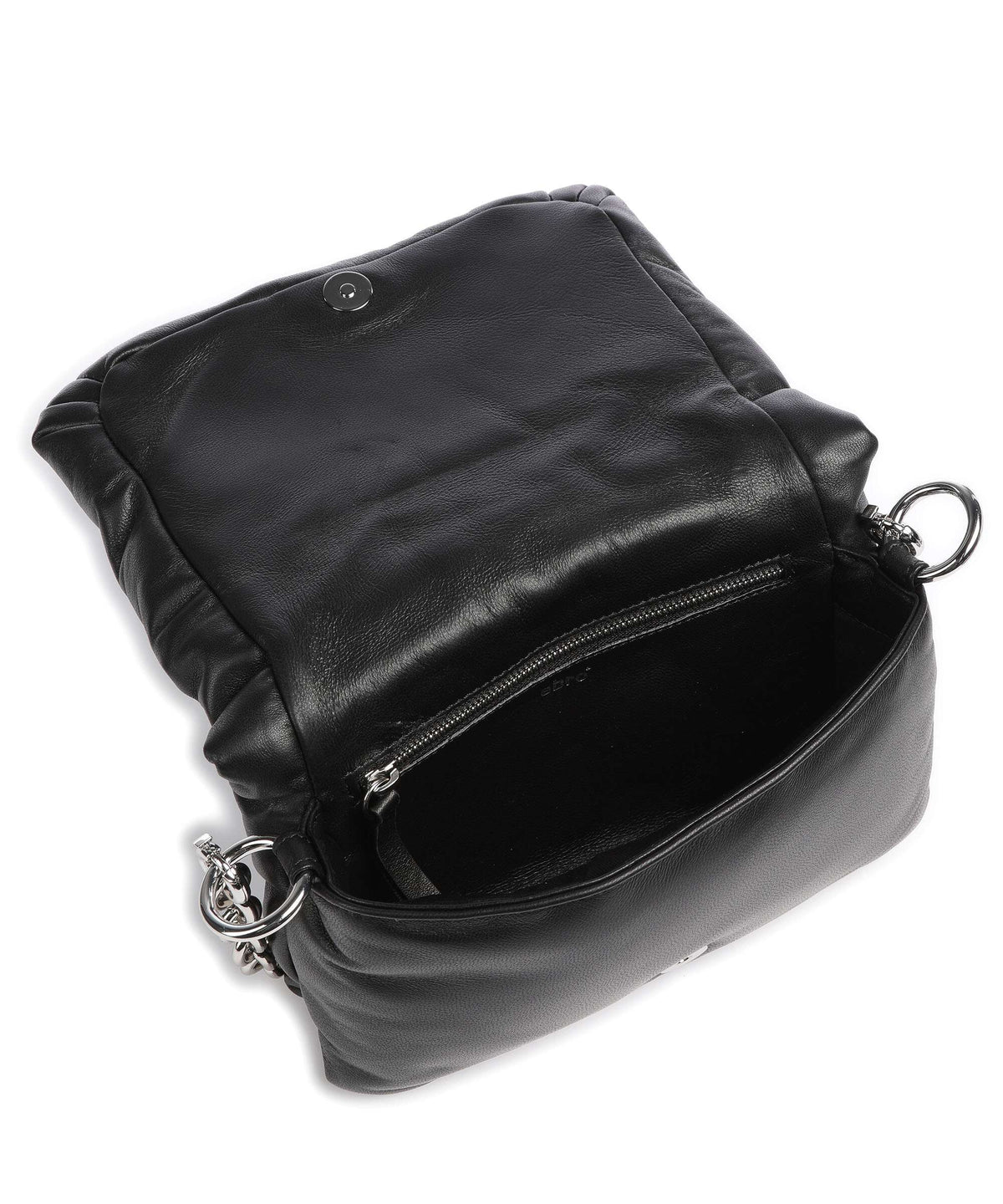 Abro Piuma Lucido Puffer Shoulder bag black/nickel