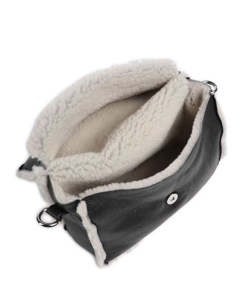 Abro Shearling Temi Shoulder bag black/white