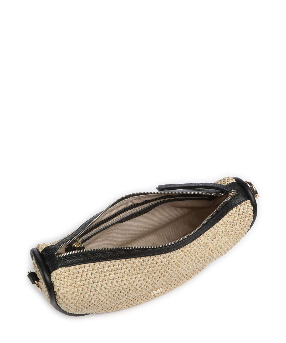 Abro Maglia Raffia Willow Hobo bag natural/black