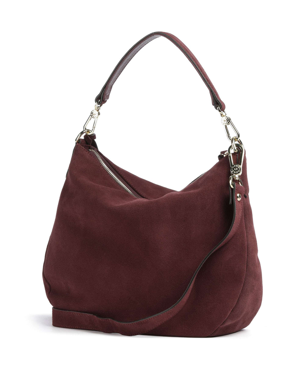 Abro Suede Juna Small Hobo bag bordeaux