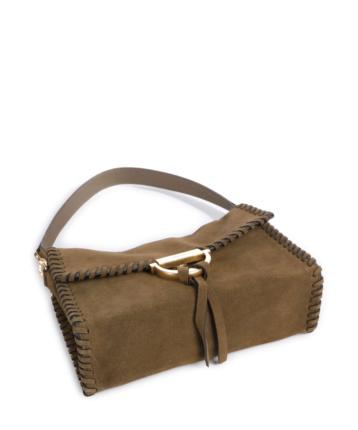 Abro Suede Temi Stitch Shoulder bag military