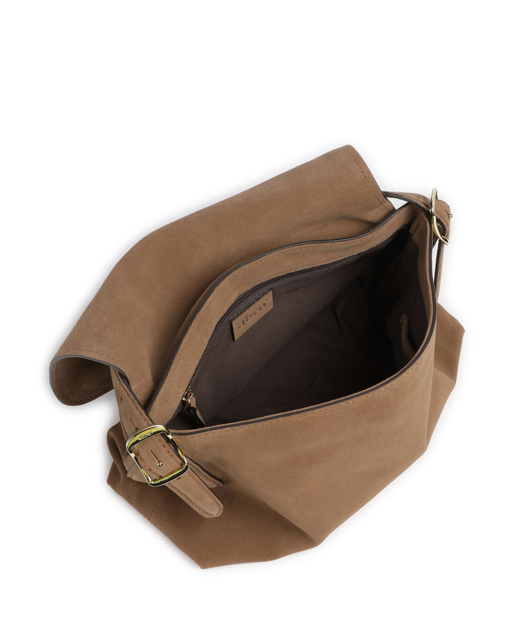 Abro Suede Carina Hobo bag camel