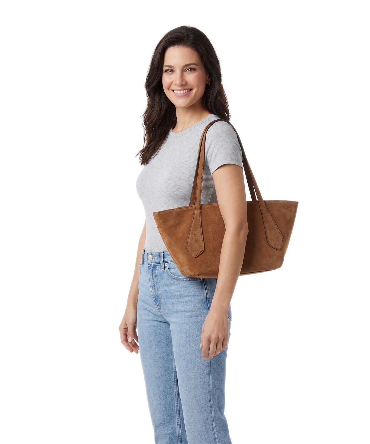 Abro Suede Carina Tote bag cuoio