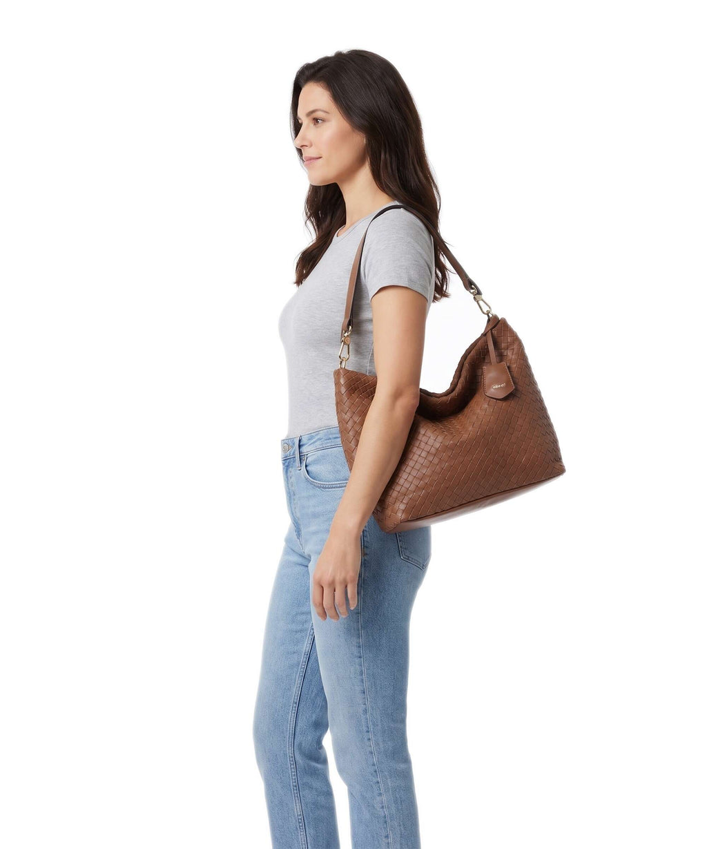Abro Piuma Ebony Hobo bag caramel/cognac