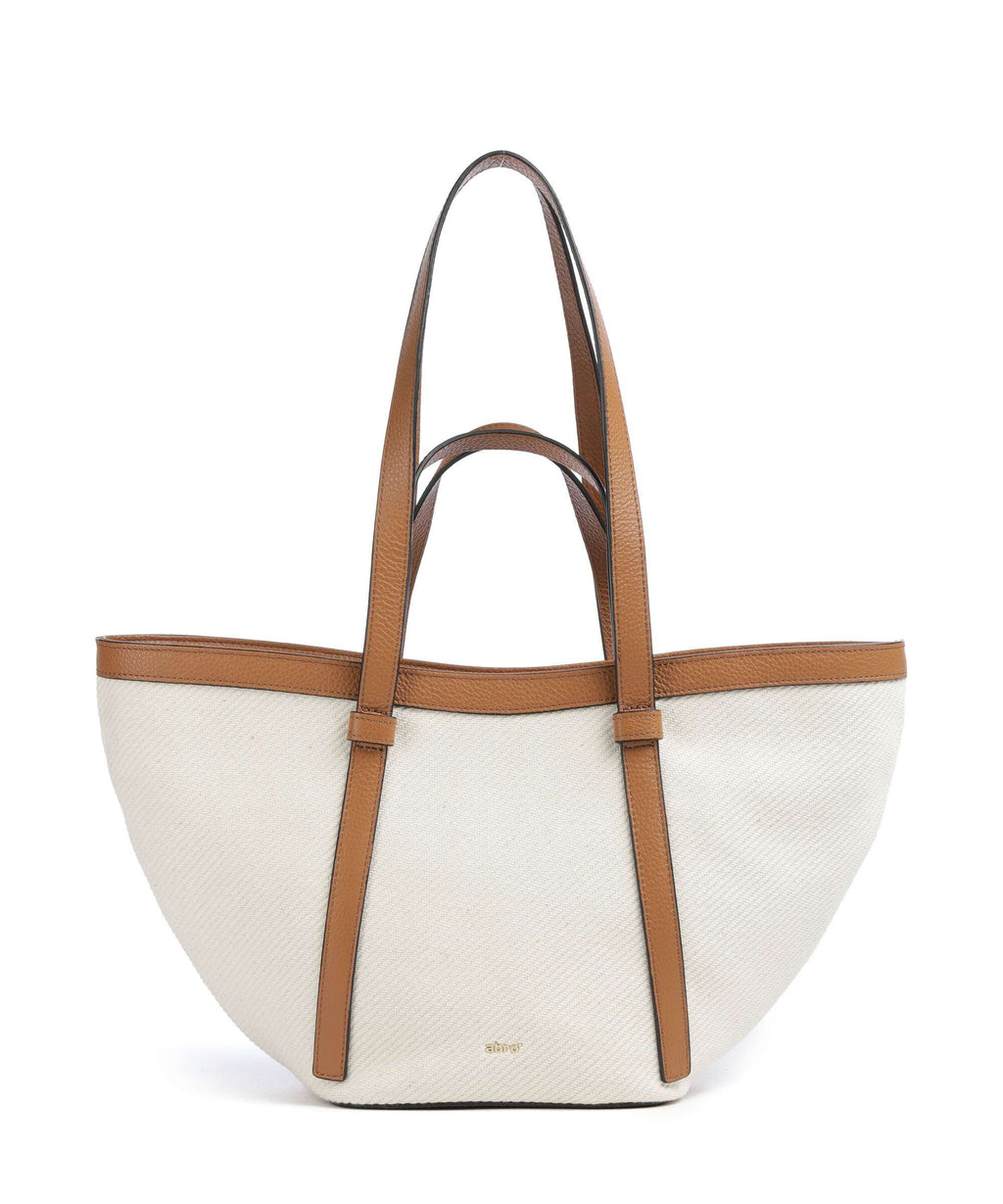 Abro Super Drill Cosmo Medium Tote bag ivory/cuoio