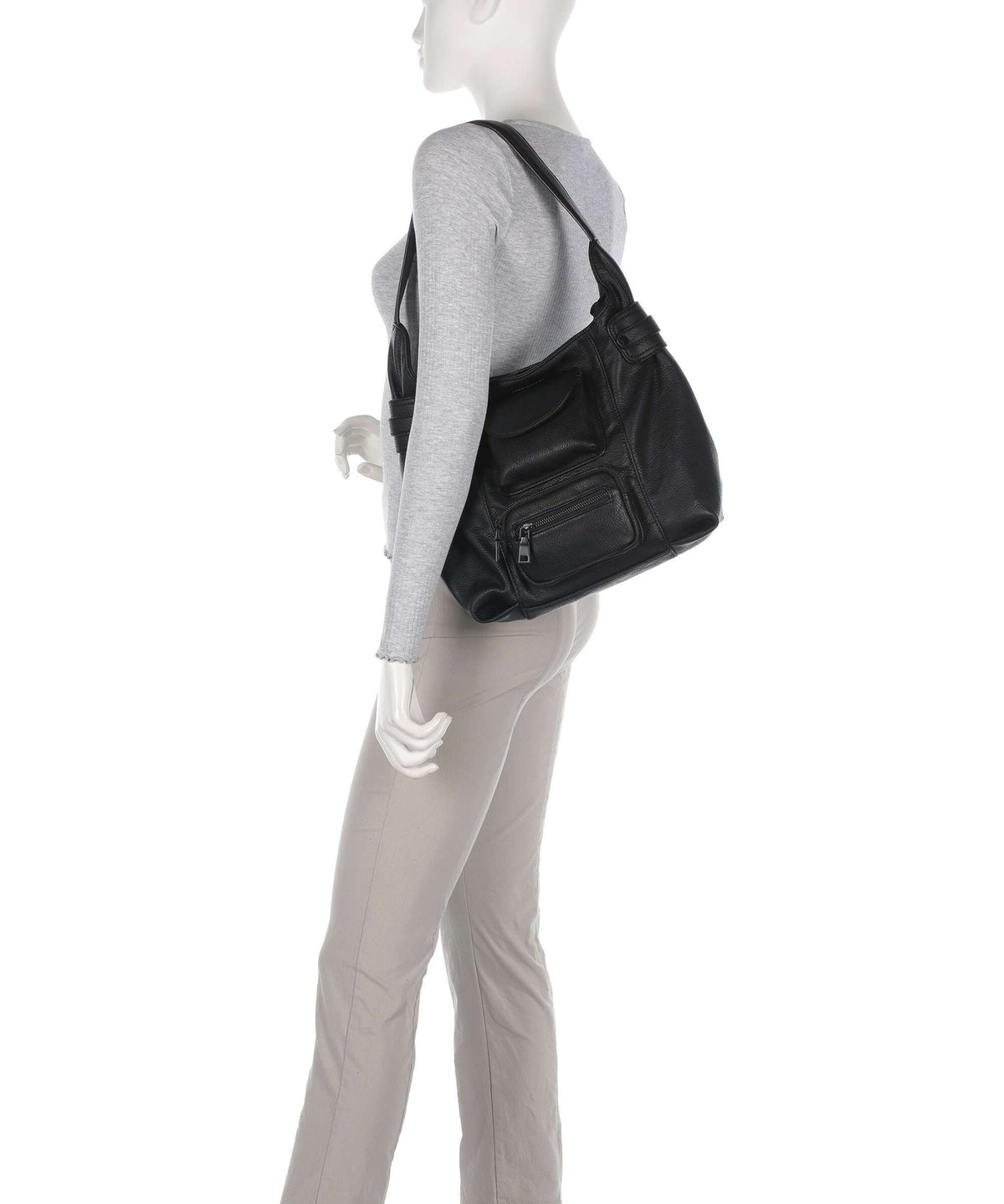 FredsBruder Deep Dark Hobo bag black