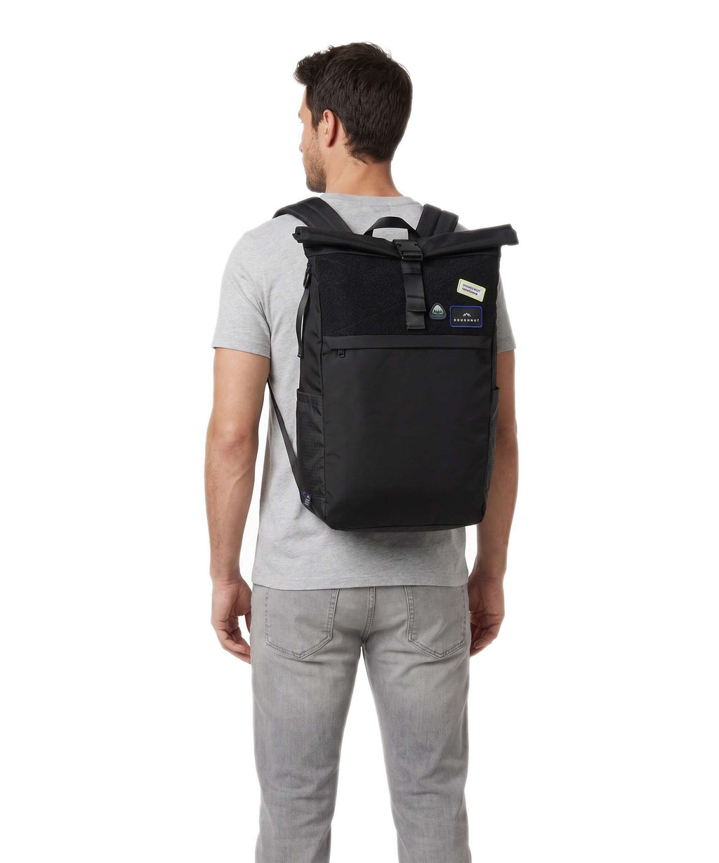 Doughnut Airlines Jetpack Rolltop backpack black