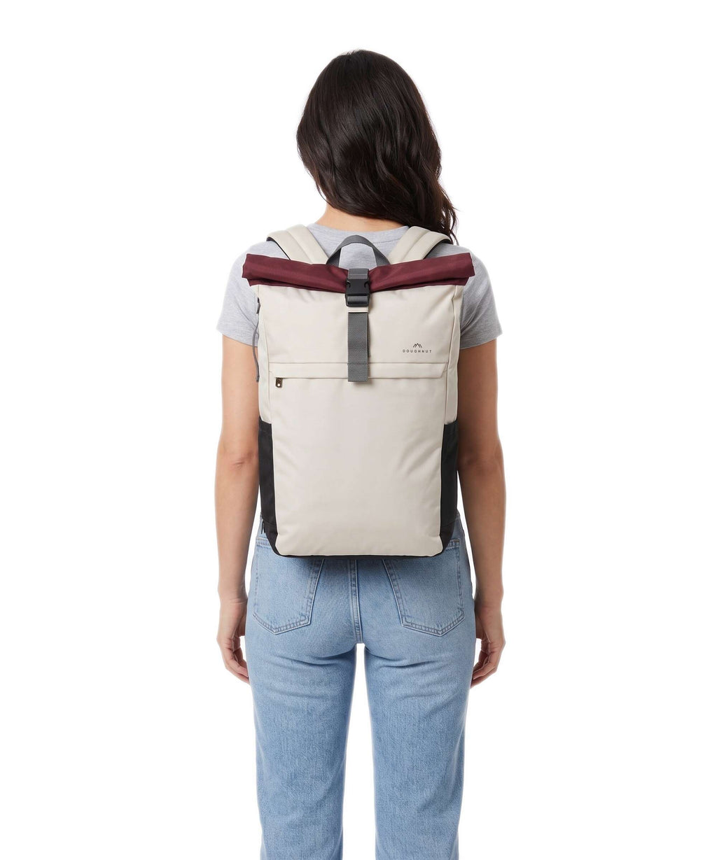 Doughnut Reborn Jetpack Rolltop backpack stone/wine