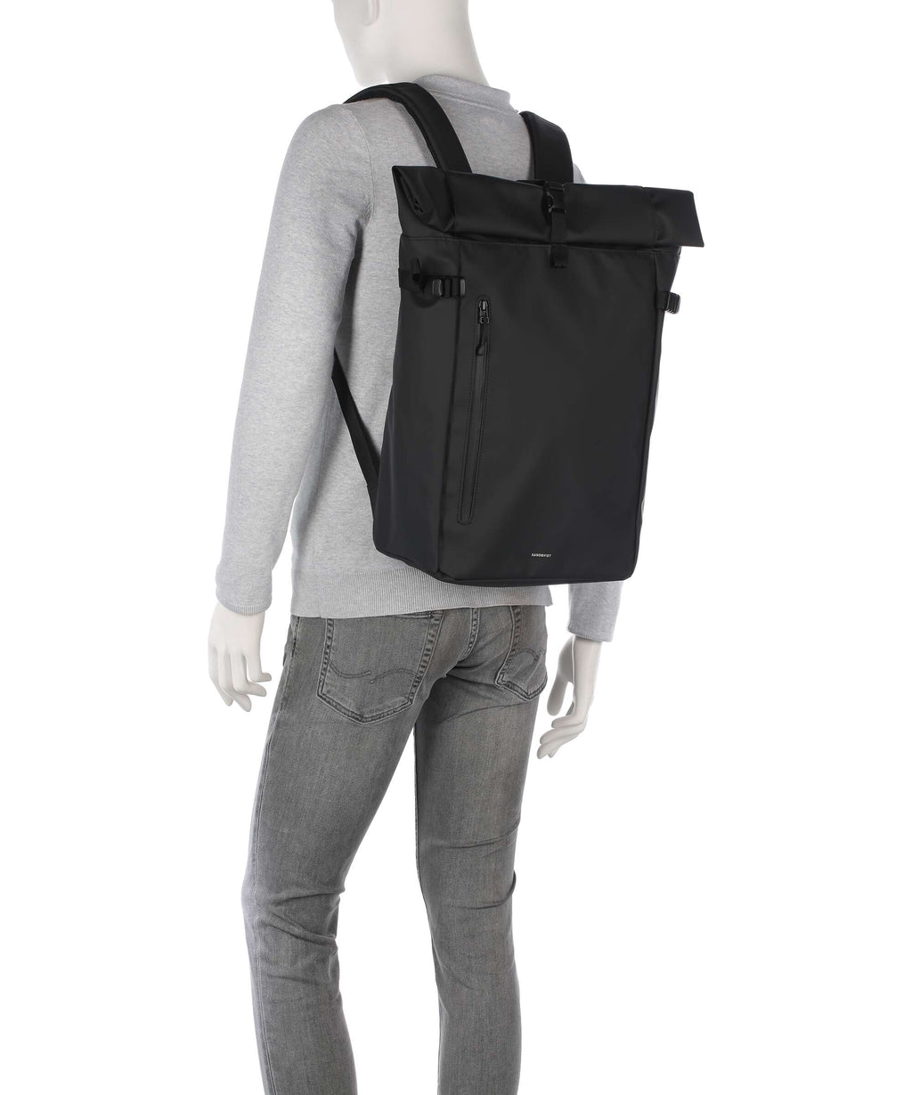 Sandqvist Stream L Rolltop backpack black