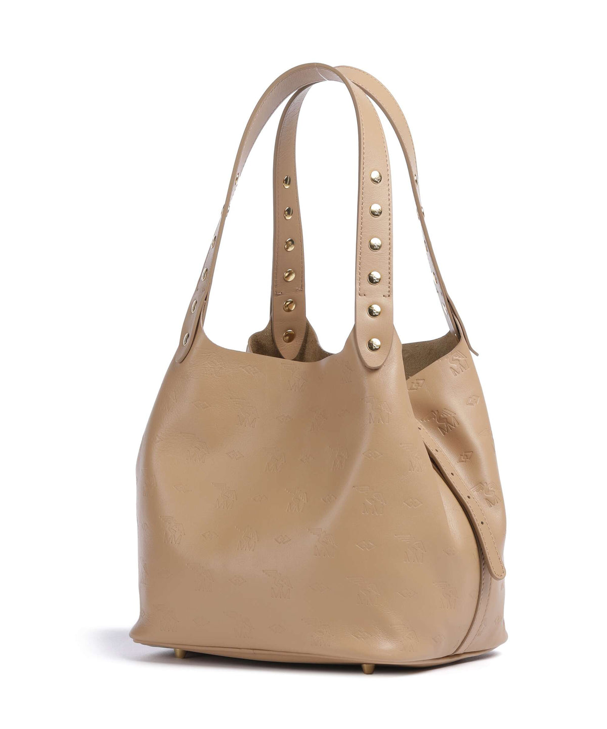 Maison Mollerus Stampato Liddes Hobo bag cappuccino