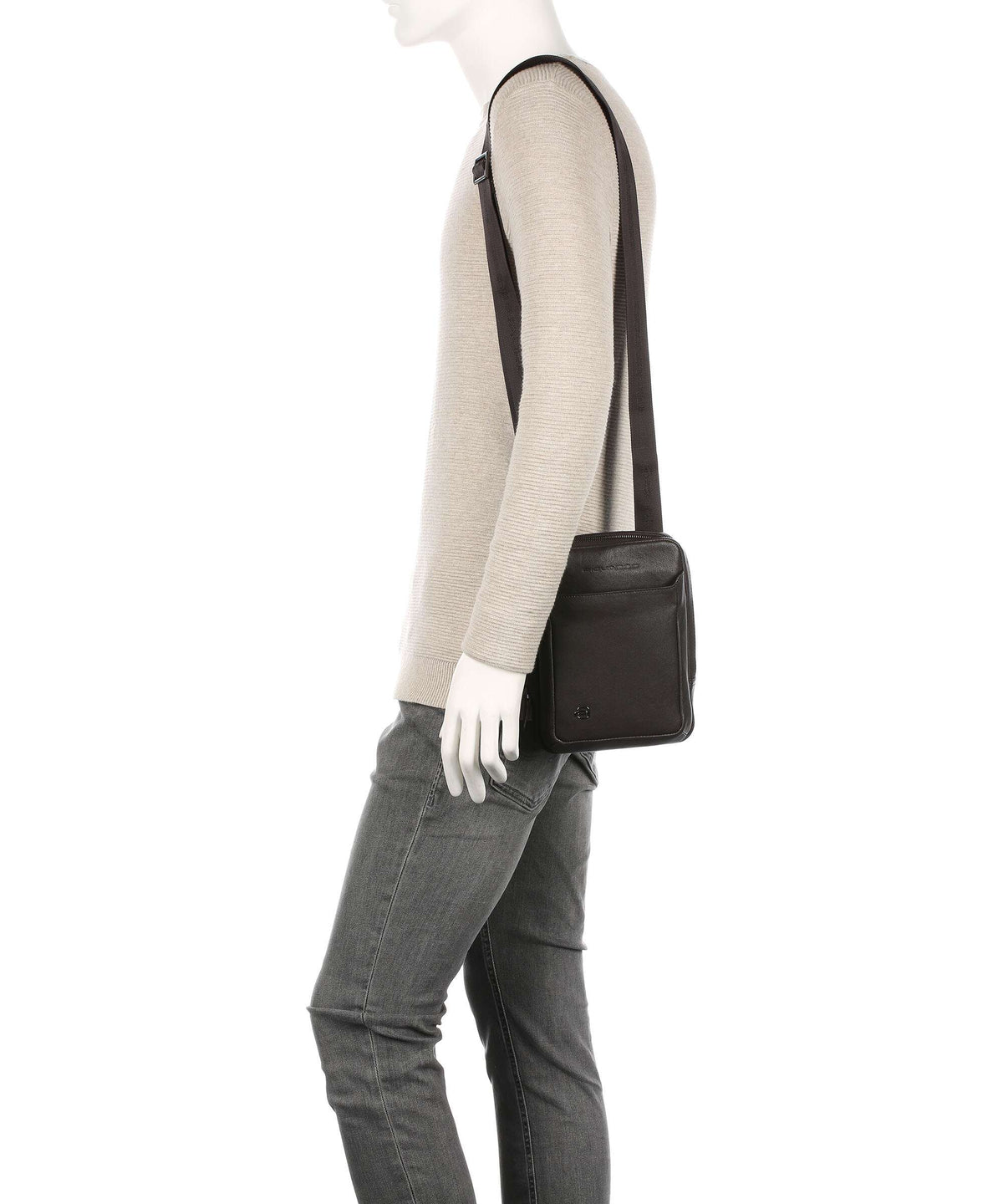 Piquadro Black Square Crossbody bag testa di moro
