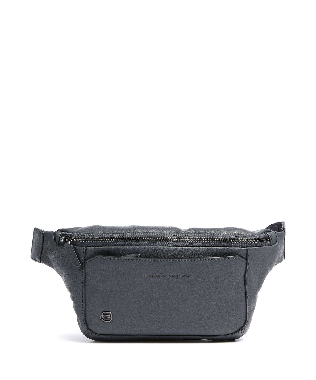 Piquadro Black Square Belt bag blue ocean