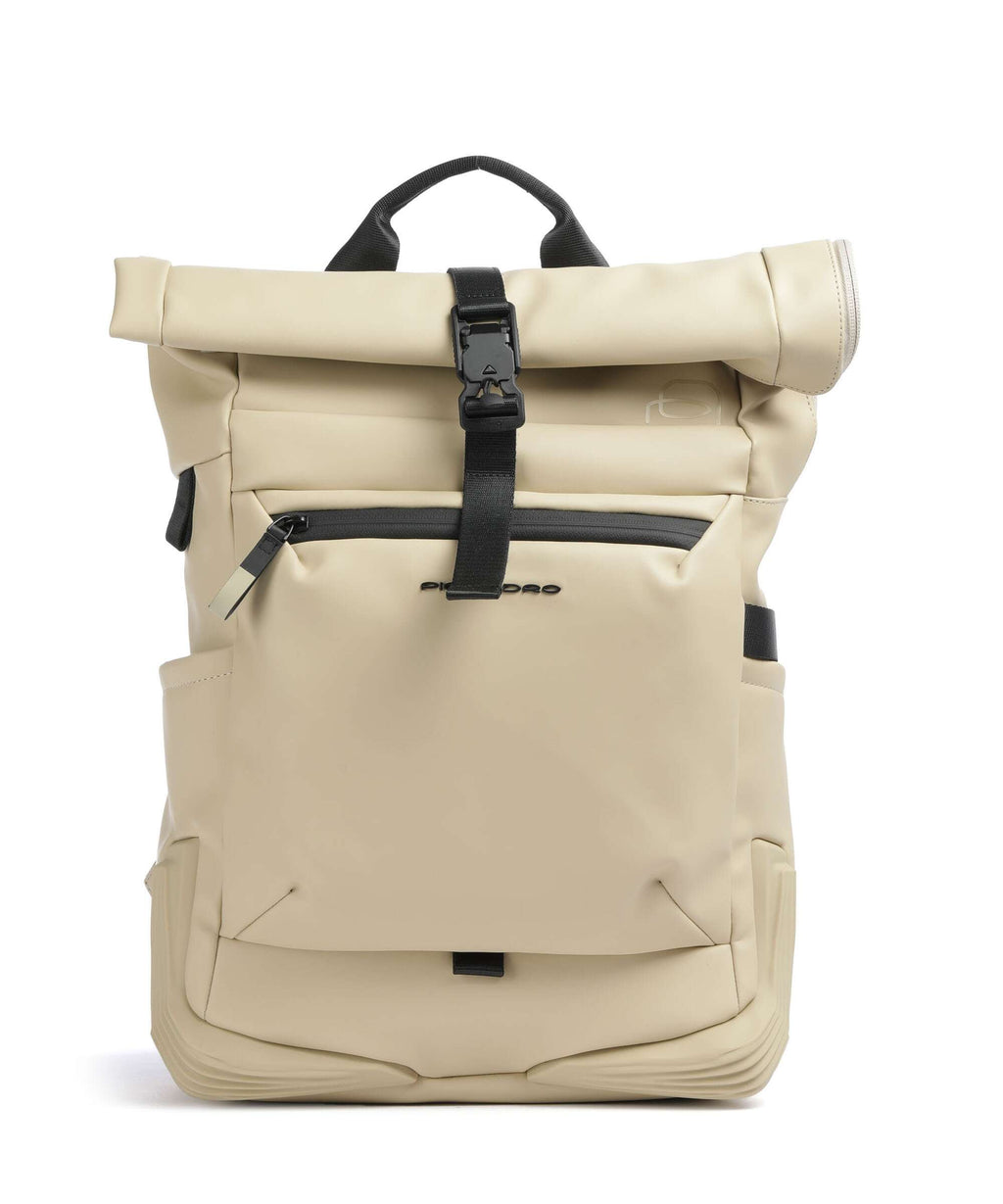 Piquadro Corner 2.0 Rolltop backpack beige
