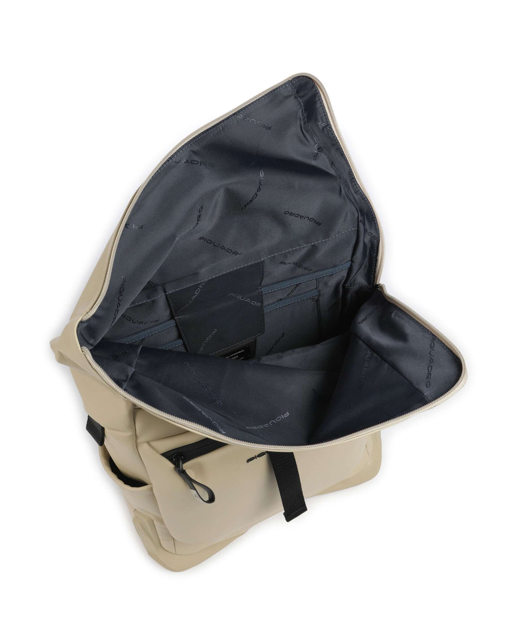 Piquadro Corner 2.0 Rolltop backpack beige