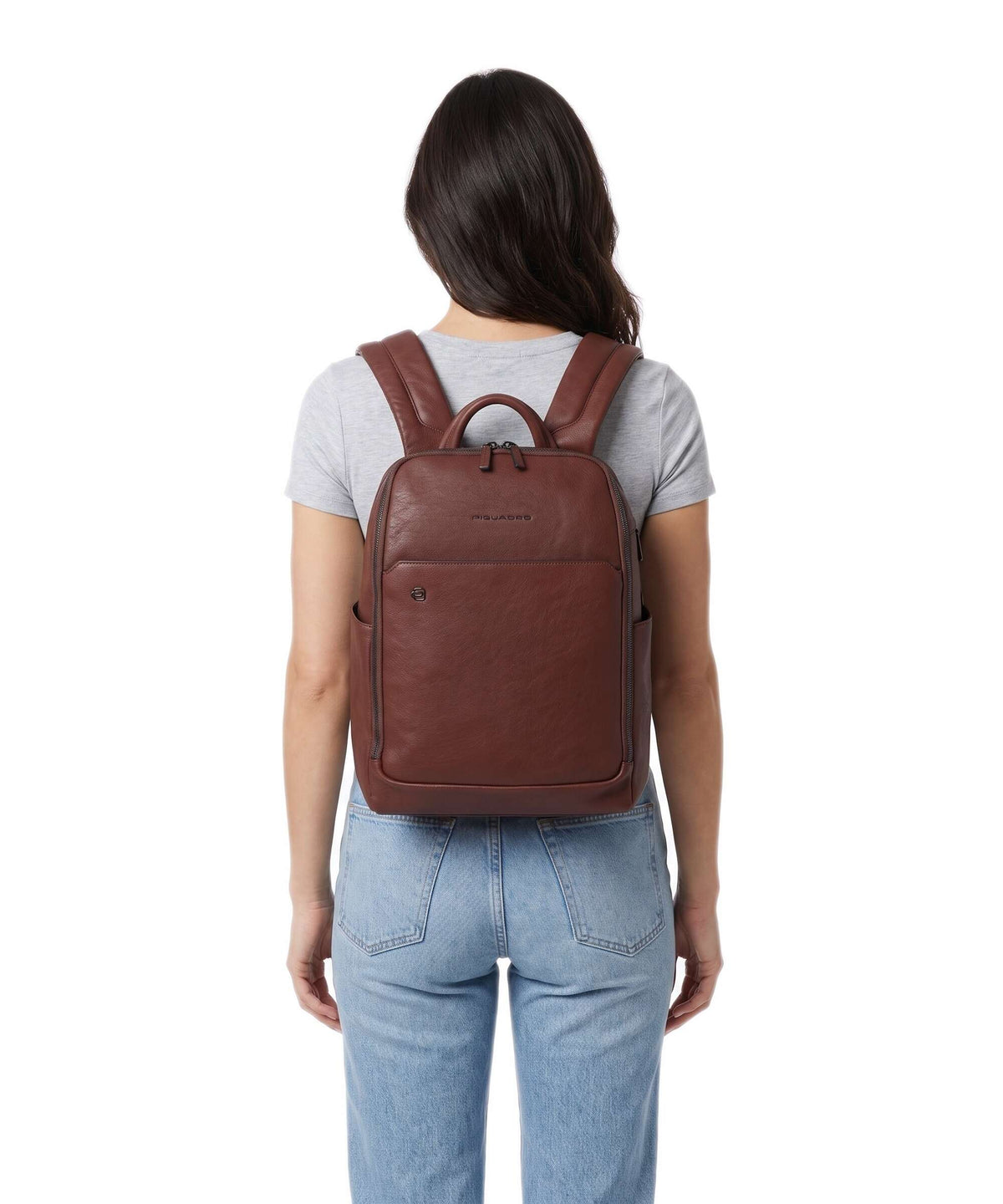 Piquadro Black Square Backpack tabacco