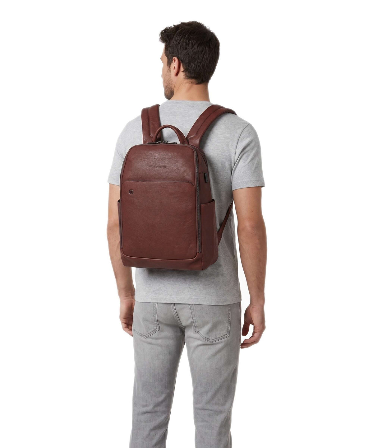Piquadro Black Square Backpack tabacco