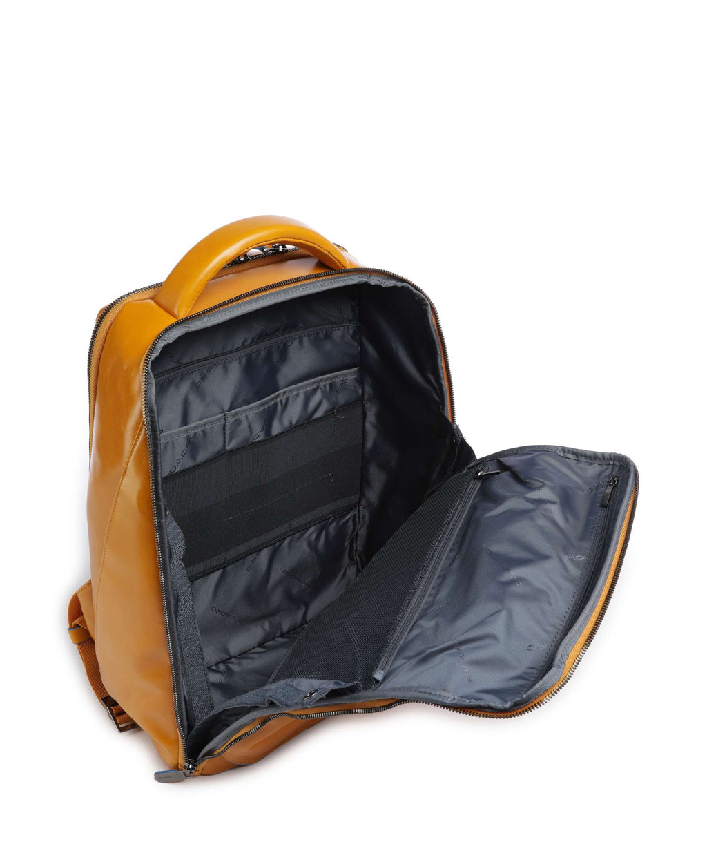 Piquadro Blue Square Backpack giallo zafferano