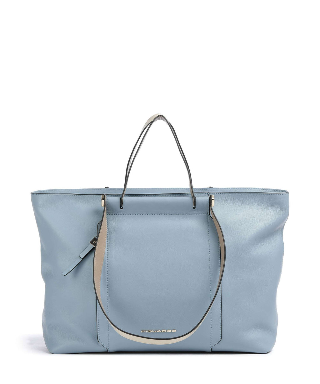 Piquadro Circle Tote bag light blue/beige