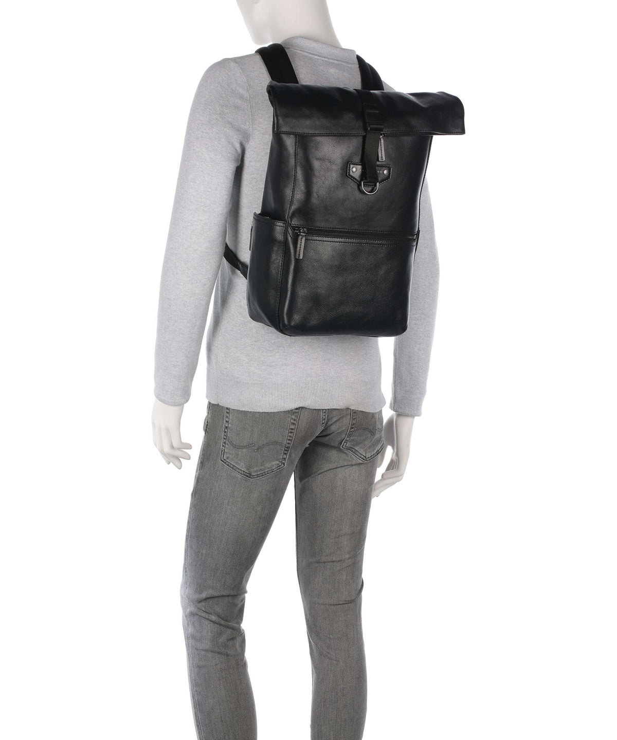 The Bridge Iacopo Rolltop backpack nero