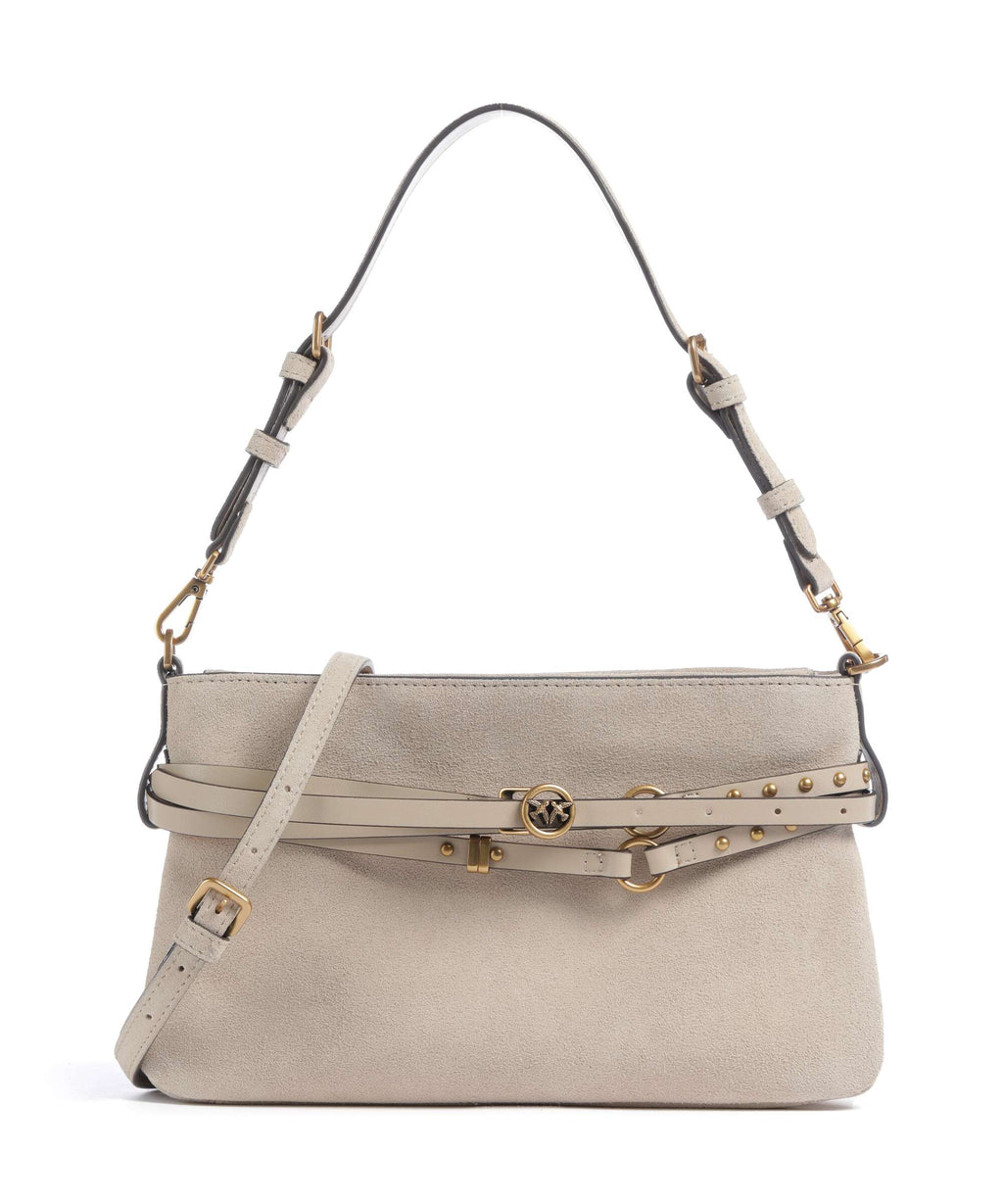 Pinko Belt Mini Shoulder bag beige/grigio fumo/antique gold