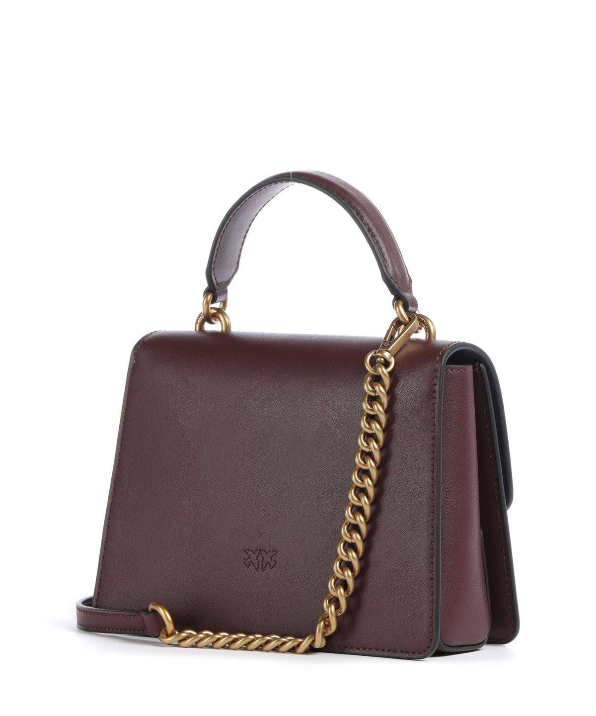 Pinko Love One Mini Handbag burgundy wine/antique gold