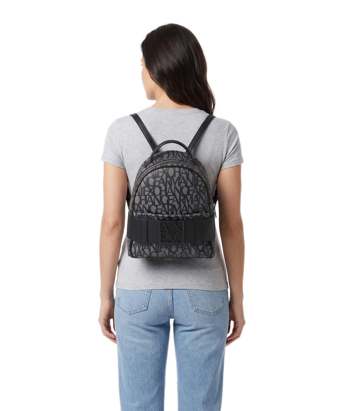 Armani Exchange Susy Backpack beige/navy stripes