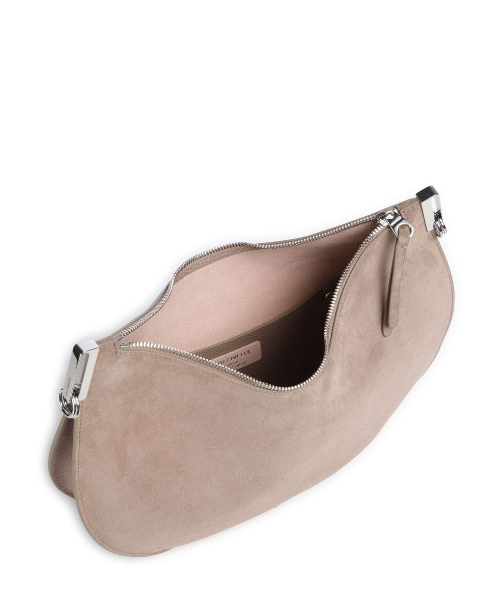 Coccinelle Sunup Suede Shoulder bag warm taupe