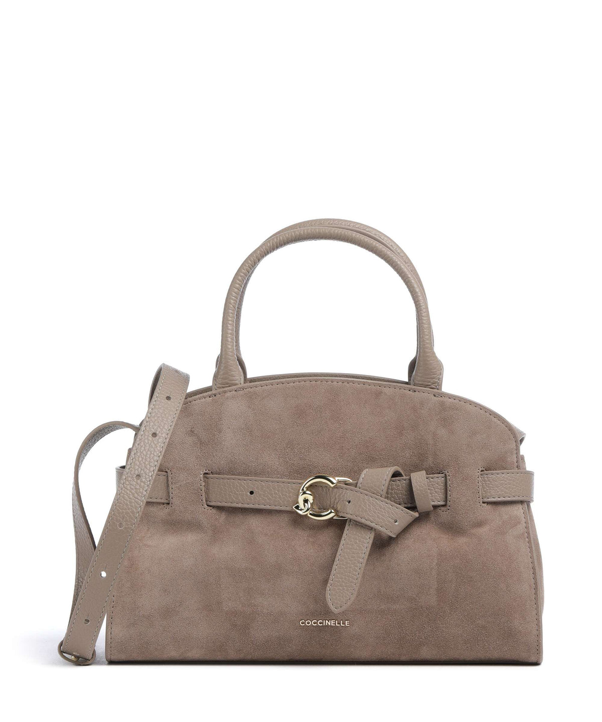 Coccinelle Sabine Suede Handbag warm taupe