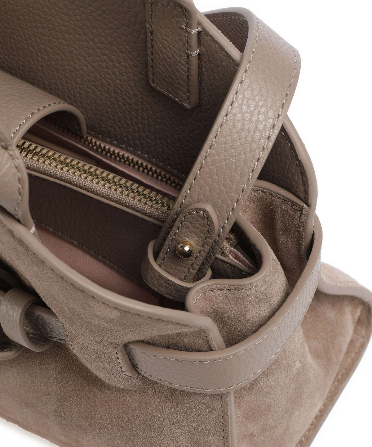 Coccinelle Sabine Suede Handbag warm taupe