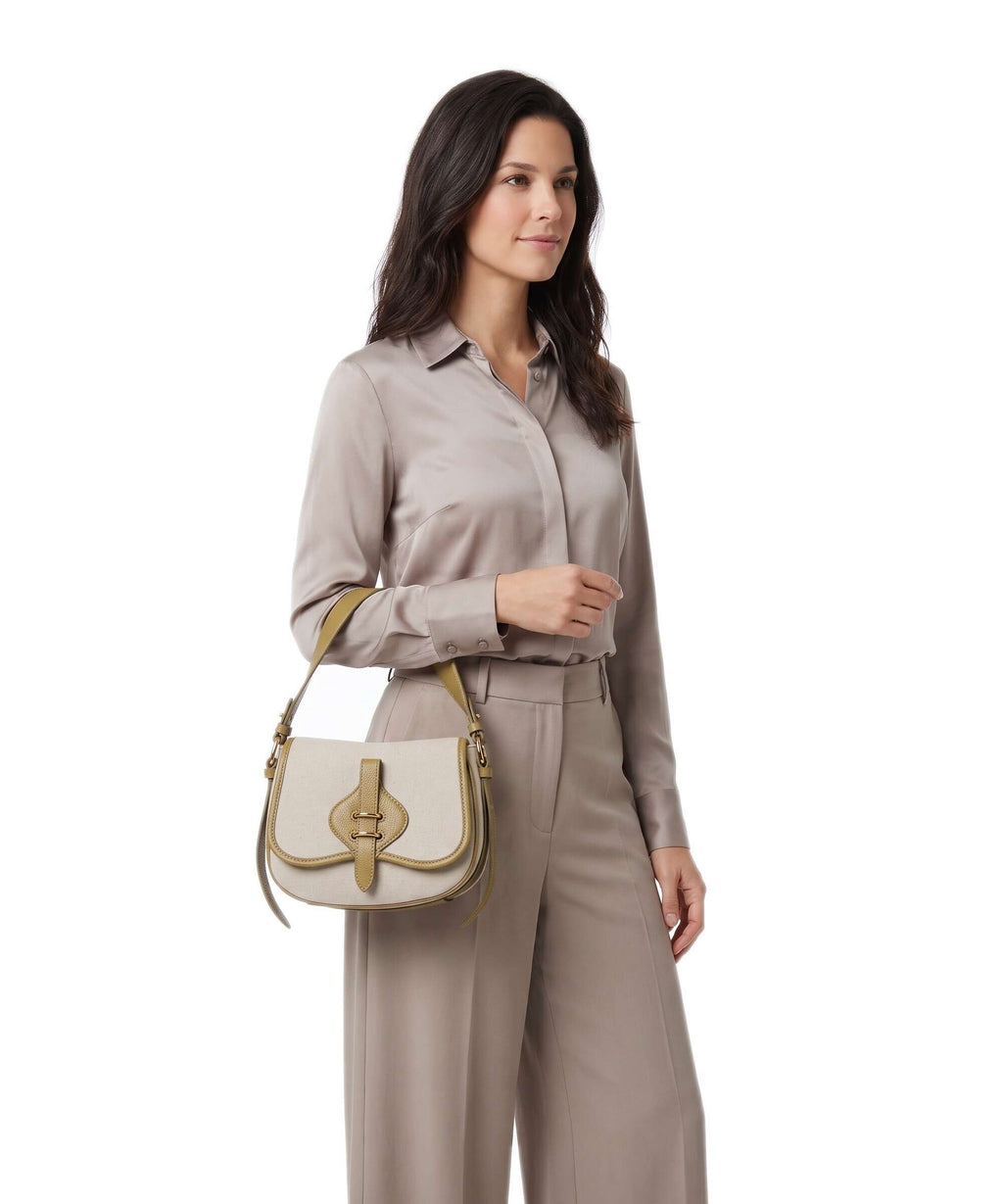 Coccinelle Mavery Canvas Handbag natural/seagrass