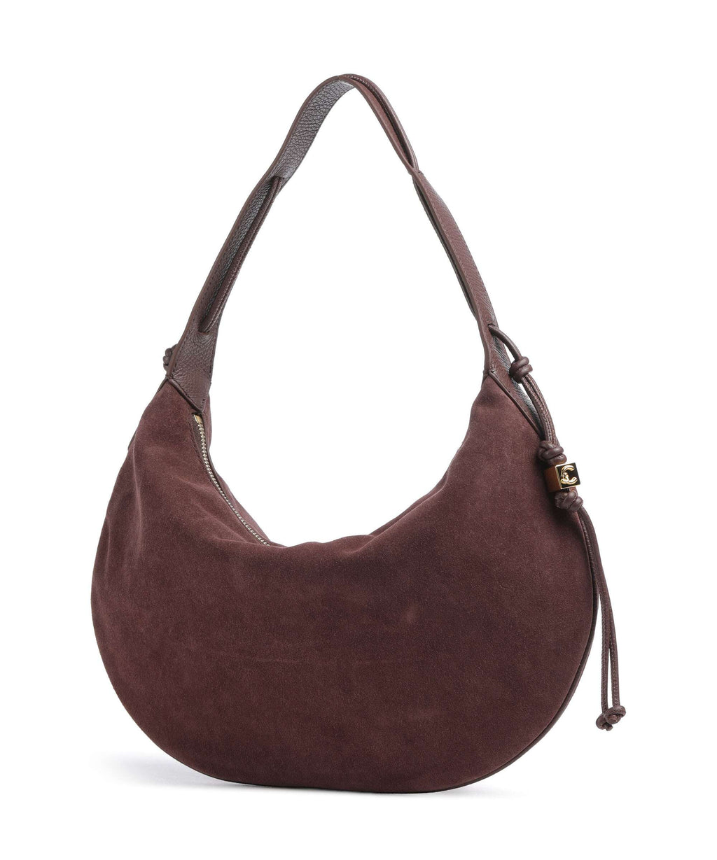 Coccinelle Thess Suede Hobo bag berry