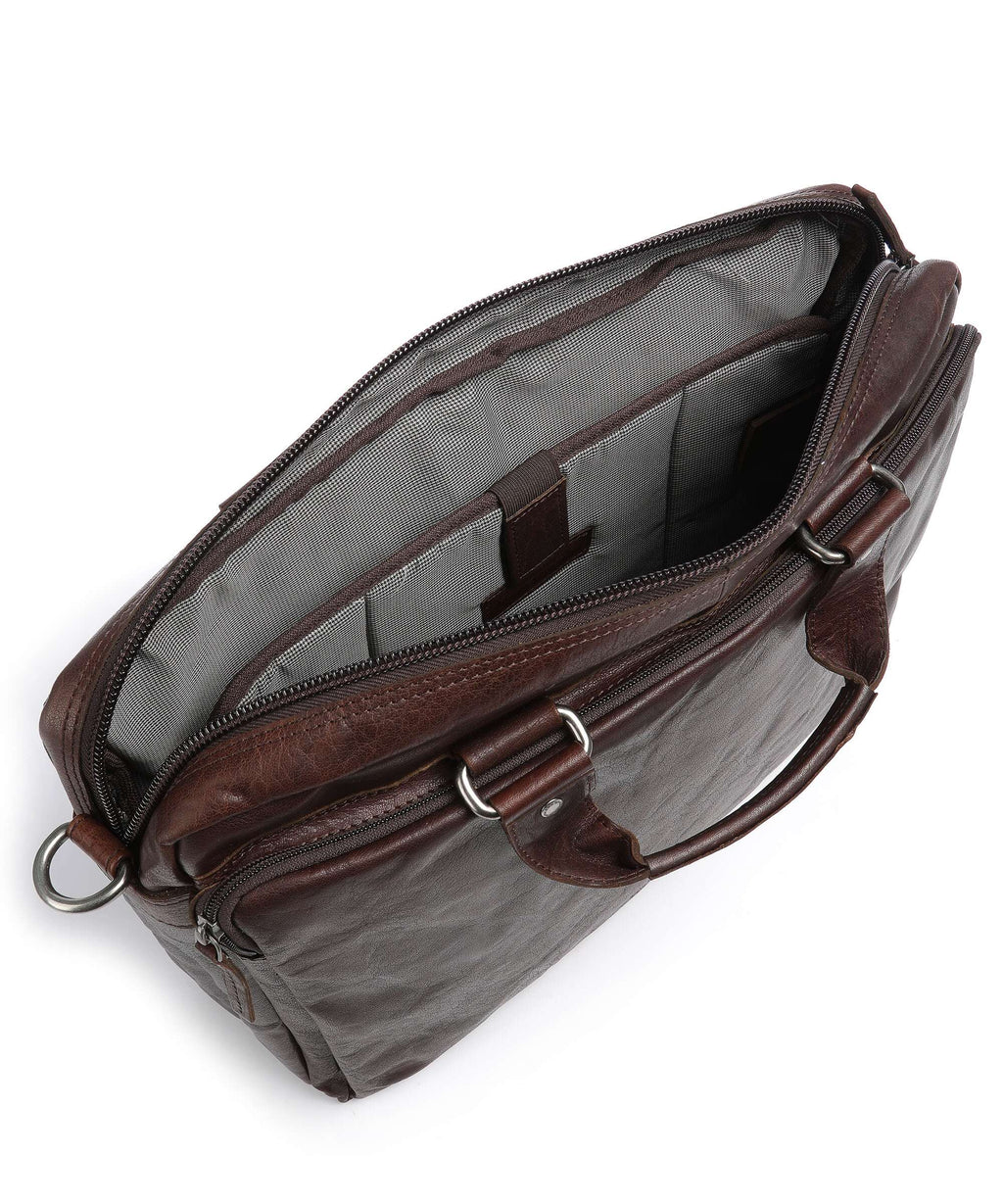 Spikes & Sparrow Bronco Briefcase dark brown