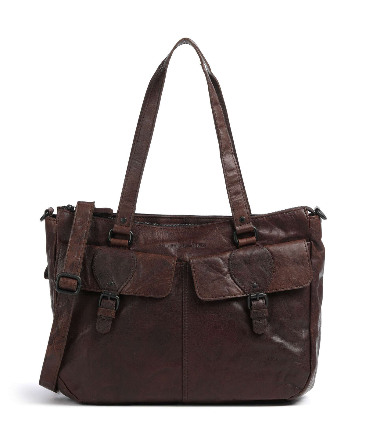 Spikes & Sparrow Bronco Fee Briefcase dark brown