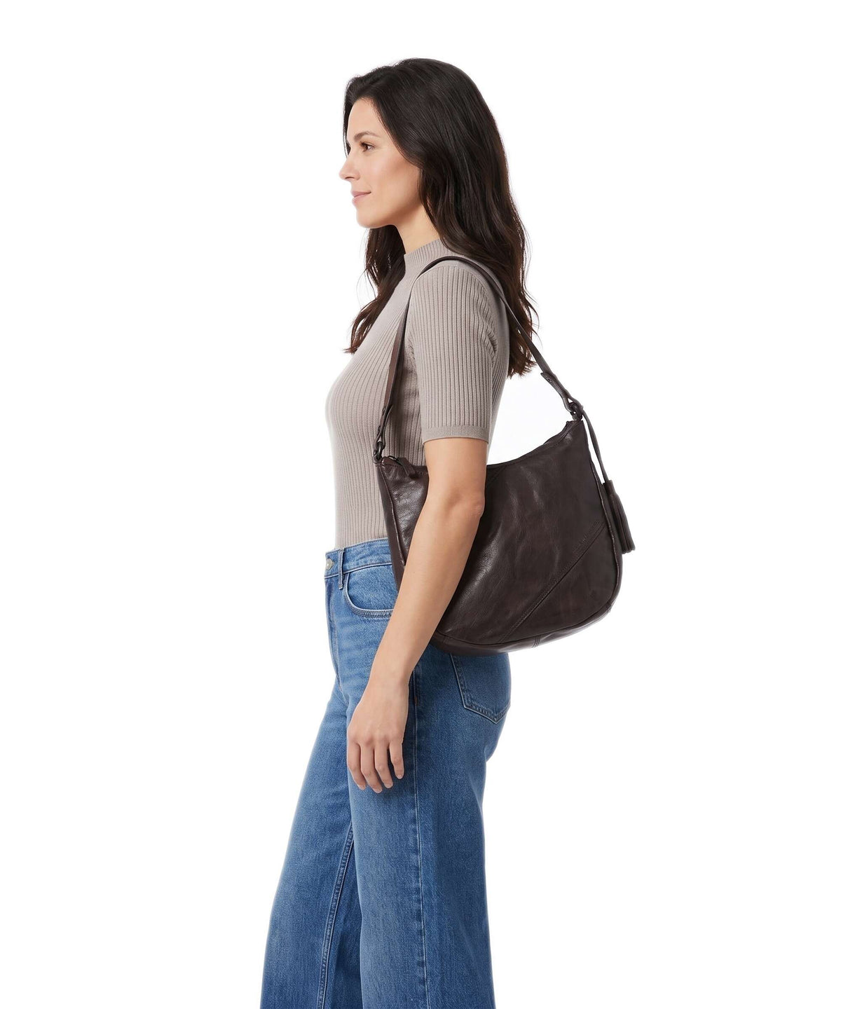 Spikes & Sparrow Apache Natalia Hobo bag dark brown